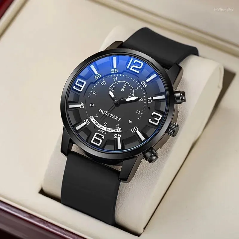Men s Fashion Silicone Jelly wristwatches with Big Dial Quartz Movement Simple and Casual Design Perfect Gift for Him