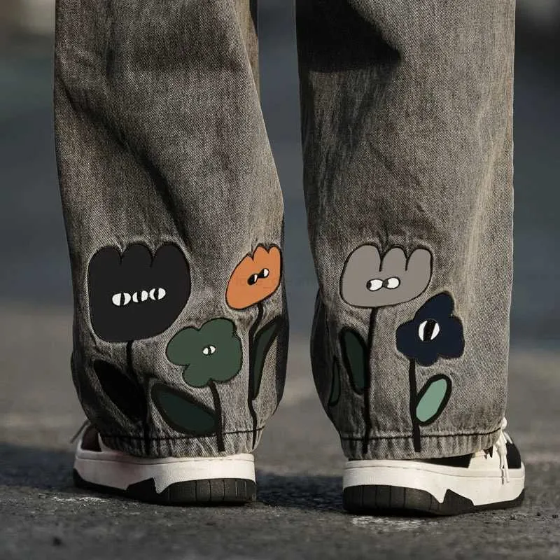 New Design Black Gray Wide Leg Baggy Jeans Men For Men New Design Black Gray Wide Leg Baggy Jeans Men For Men
