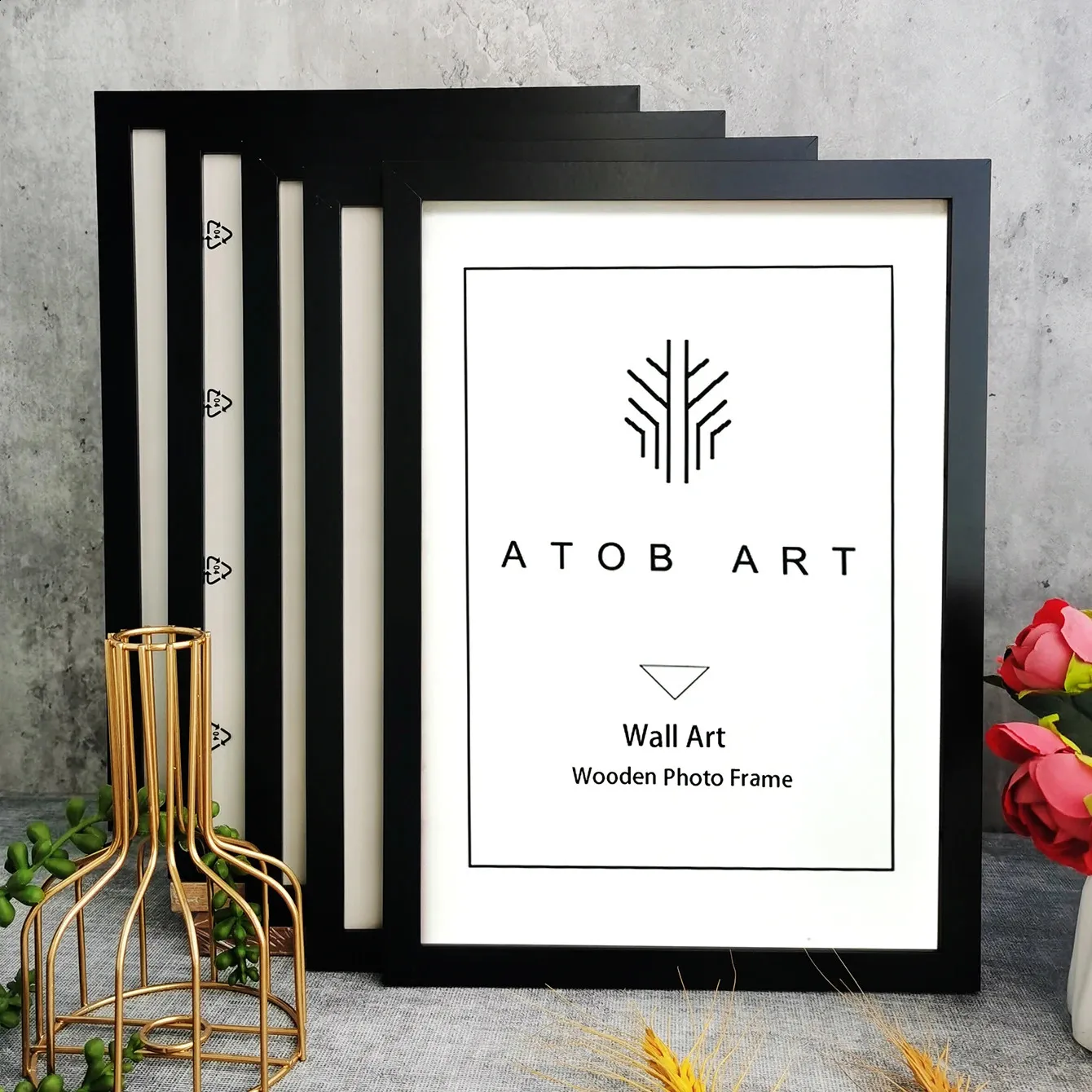 Wooden Picture Frames Set 10x15, 15x20, 20x25, A4, For Wall