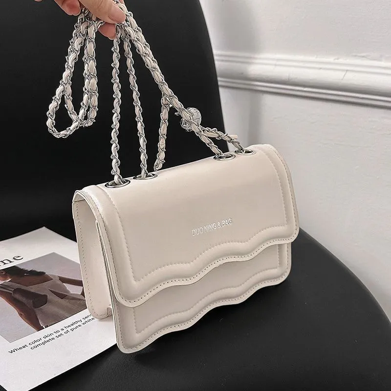 Small Square Bag With Crystal Chain Like Feel Perfect For