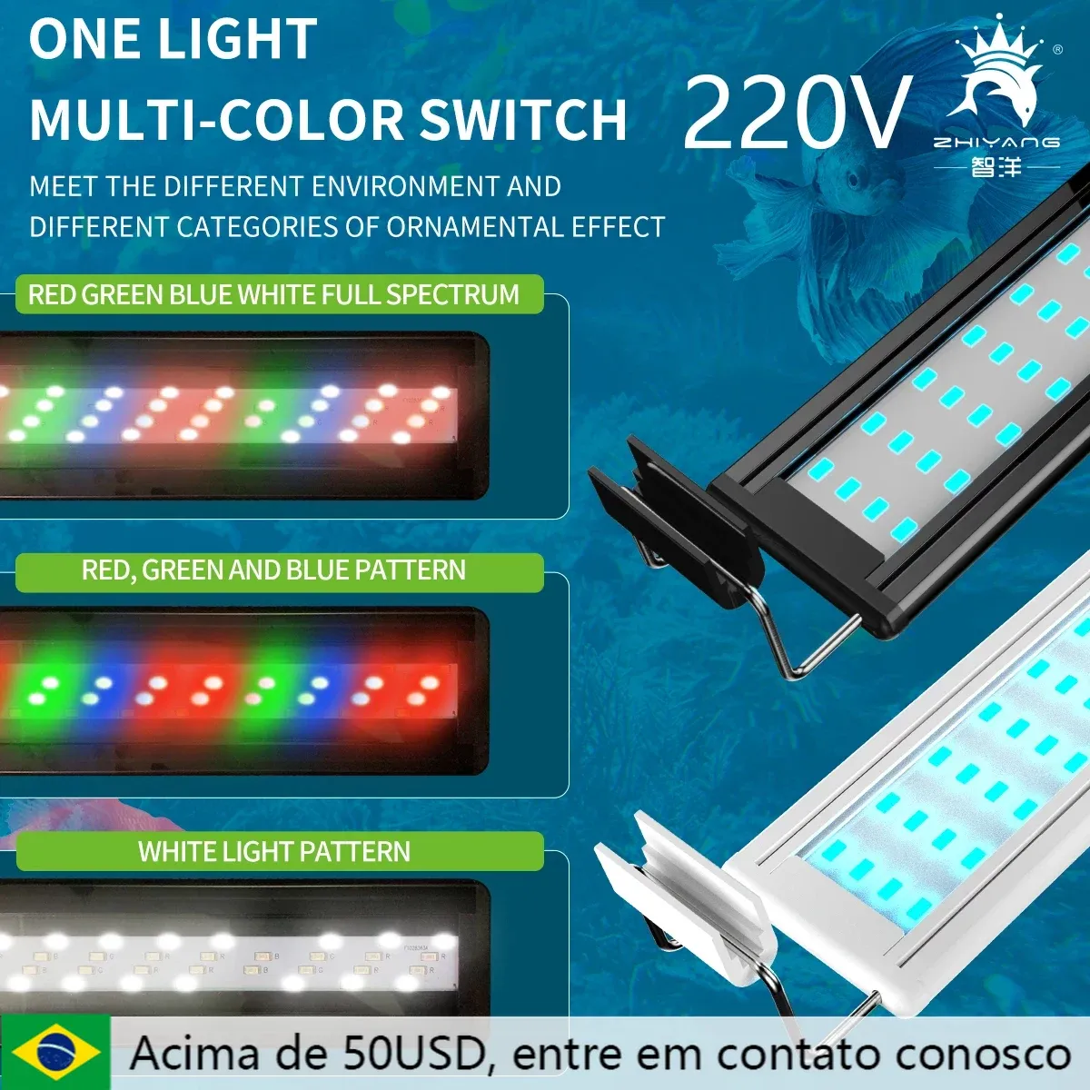 DHgate.com:20244-Row Aquarium Light: RGB LED Fish Tank Light Stand for ...