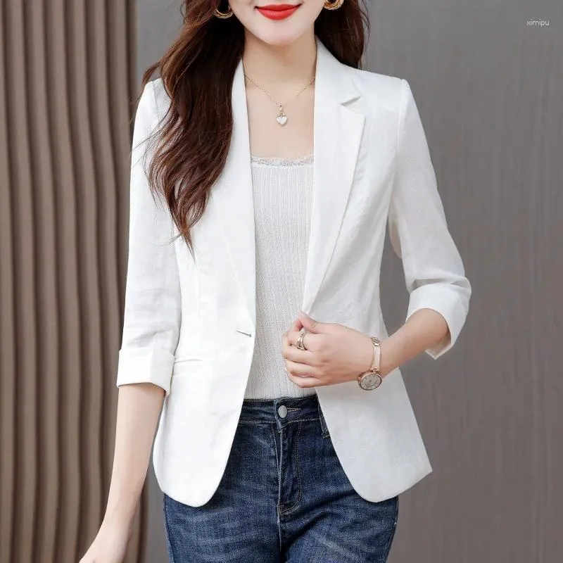 Women's Summer Blazer Lightweight 3/4 Sleeve Suit Jacket, Slim Fit Office  Ladies Outerwear, All-Match Short Blazer