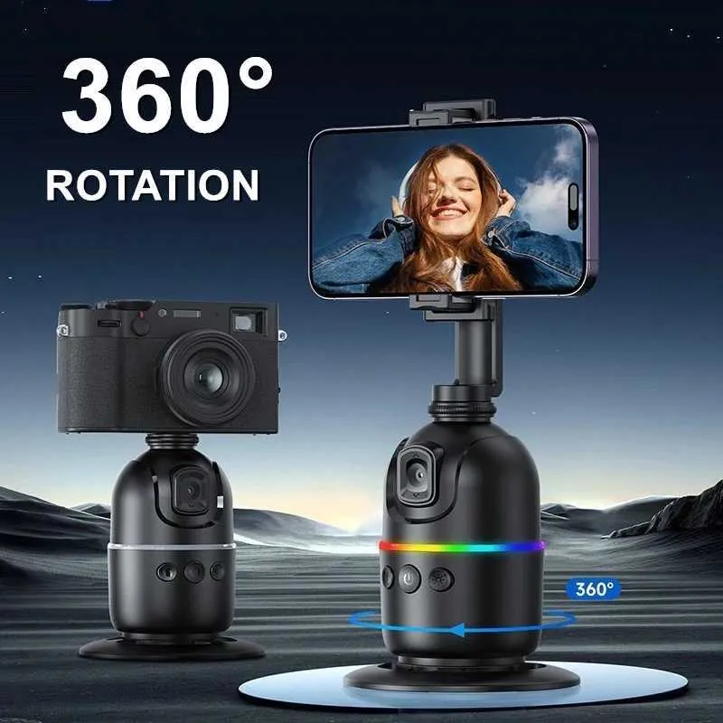 AI Tracking Gimbal Stabilizer Smartphone/CameraDesktop Cell Phone Holder360Rotation Selfie Stick Tripod For Video Photo_voghion.com