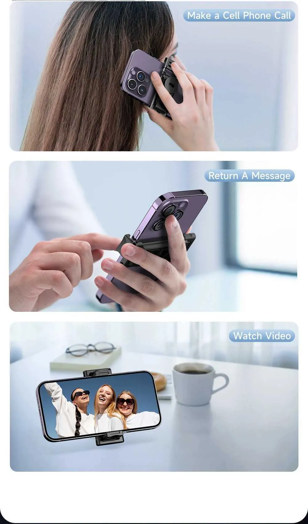 AI Tracking Gimbal Stabilizer Smartphone/CameraDesktop Cell Phone Holder360Rotation Selfie Stick Tripod For Video Photo_voghion.com