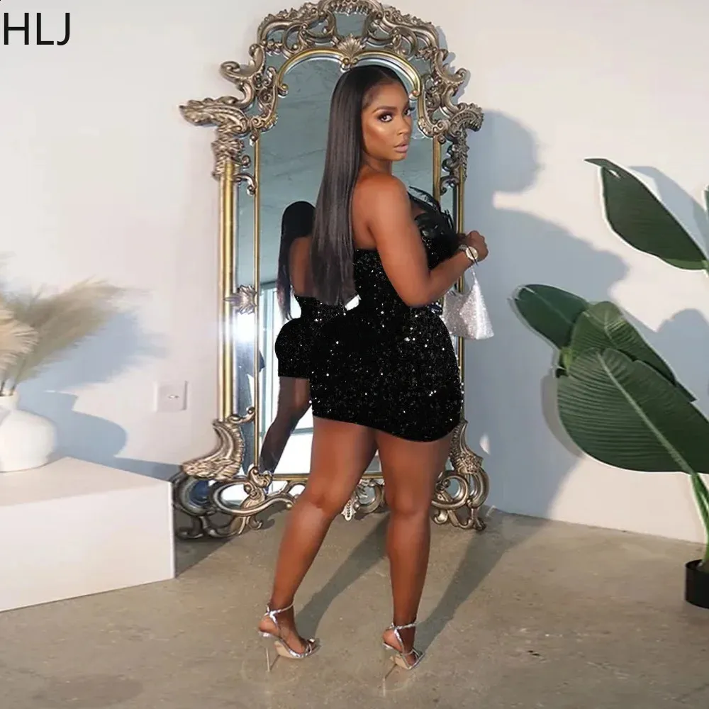 black sequin tube dress Strapless Sequin Mini Dress