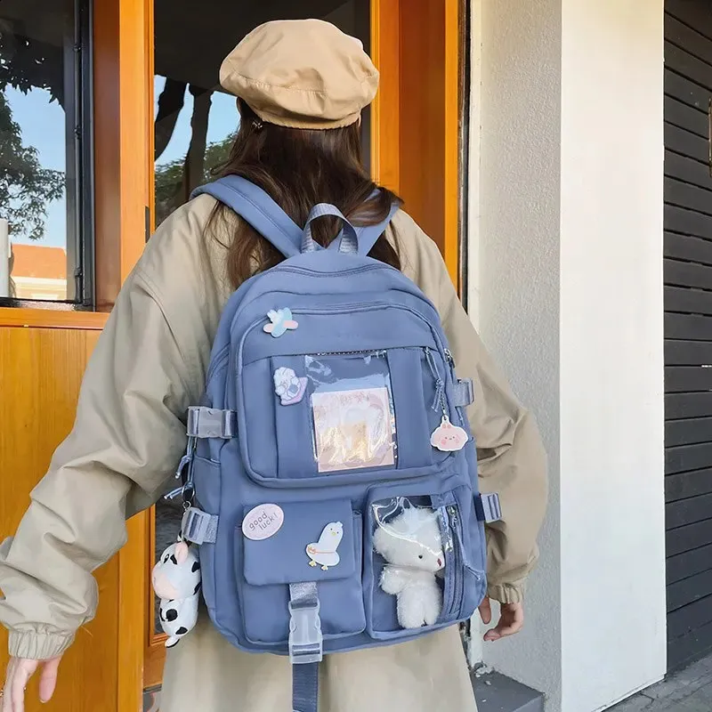 Japanese Aesthetic Laptop travel backpack with Pockets for