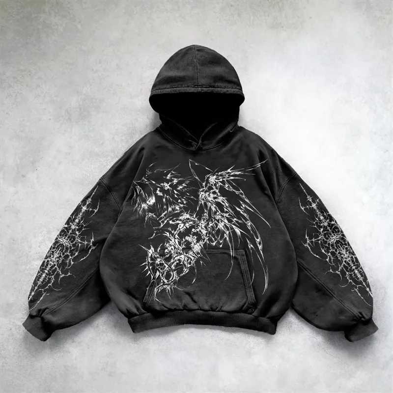 Harajuku Y2K Oversized Gothic Streetwear hoodies and Harajuku Y2K Oversized Gothic Streetwear hoodies and