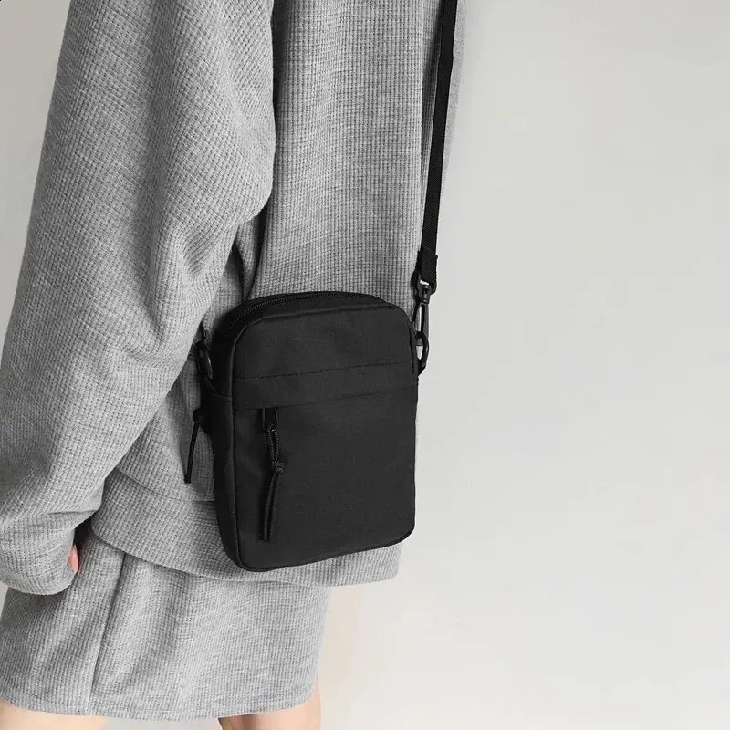Messenger Sling Bags For Men Casual Canvas Small Zipper Crossbody Pouch Simple Shoulder Bag 240725 From 9 09 DHgate