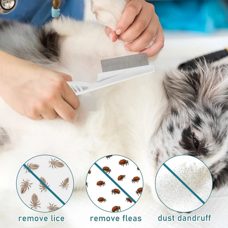Lice Comb Flea Comb For Cats Dog Comb Pet Comb Set Metal Fine Tooth Comb Remove Tear Marks | Philippines