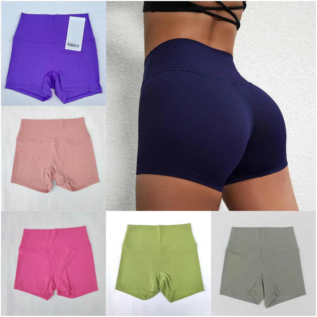 Short De Sport Pour Femme - Pink[B12736] - Taille Haute - Couleur Unie