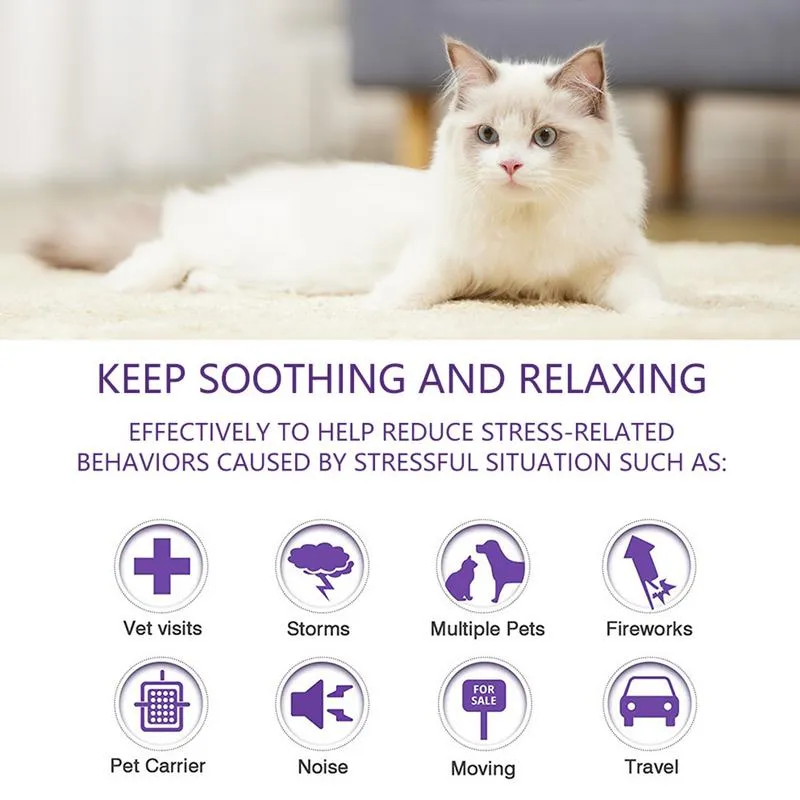 Curated visual reference: Gallery Detail: Cat Calming Collar Adjustable Efficient Pheromones Calming Collar For Cats