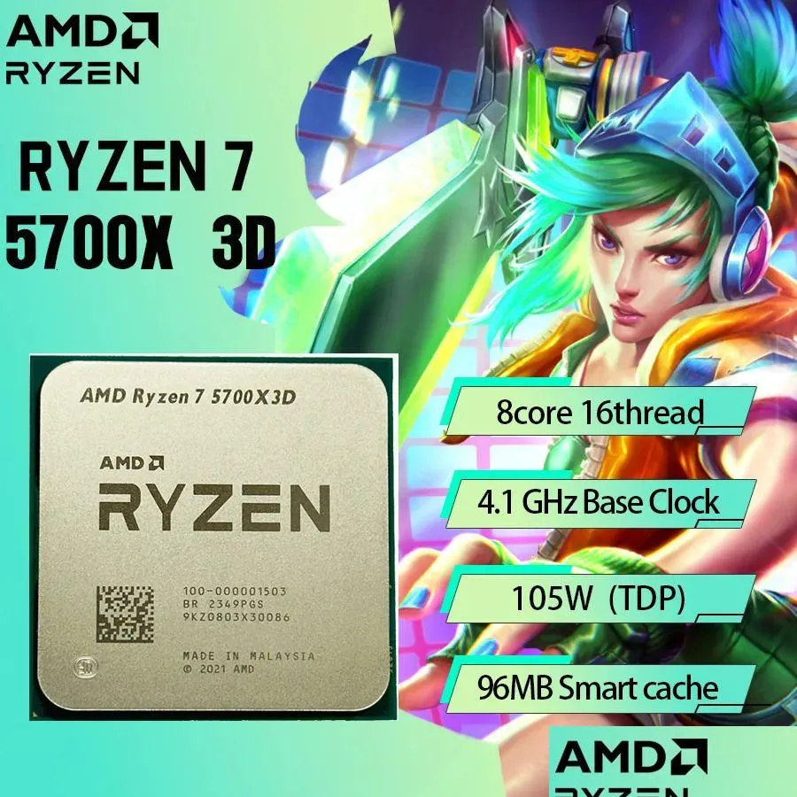 Newest Ryzen Cpus Ryzen 7 5700X3D R7 5000 Series 8 Core Newest
