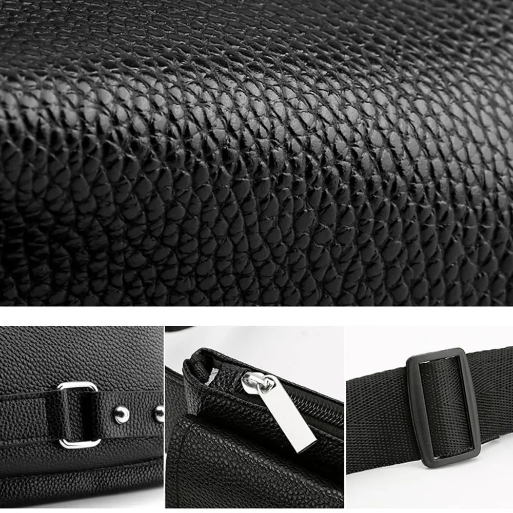 Unisex Large Capacity Crocodile Leather Waist Bag Pillow Shape for
