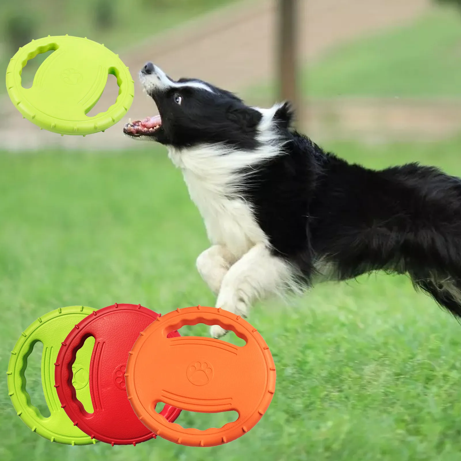 EkoRoc Dog Flying Ring Toys, Glow In The Dark Dog Frisbee Fetch Toy, Interactive Dog Toy For Training Fetch, Tug Of War – Safe On Teeth