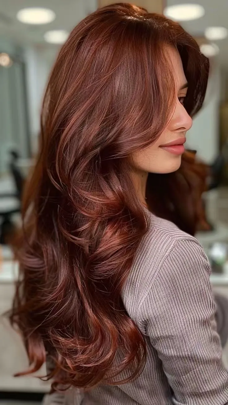 Auburn Brown Lace Front Wig: Premium Human Hair, Warm  display picture 1