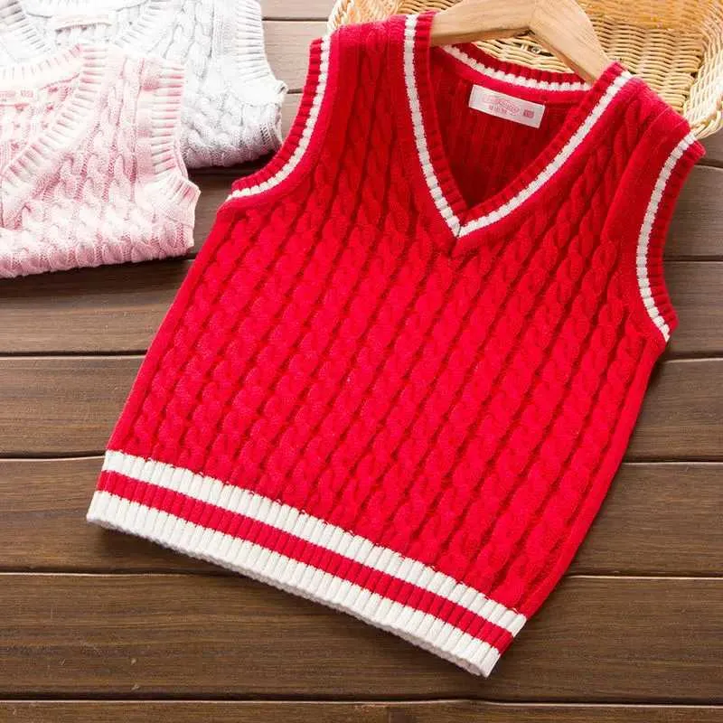 Spring Boys Sweater Vest Girls Knitted Vest Baby Cotton Pullover