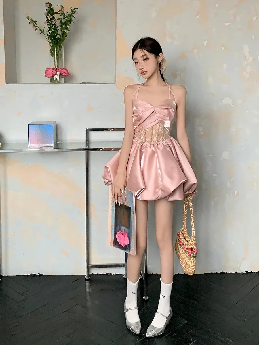 open lace back dress Guizio | Satin Corset Dress main image 1