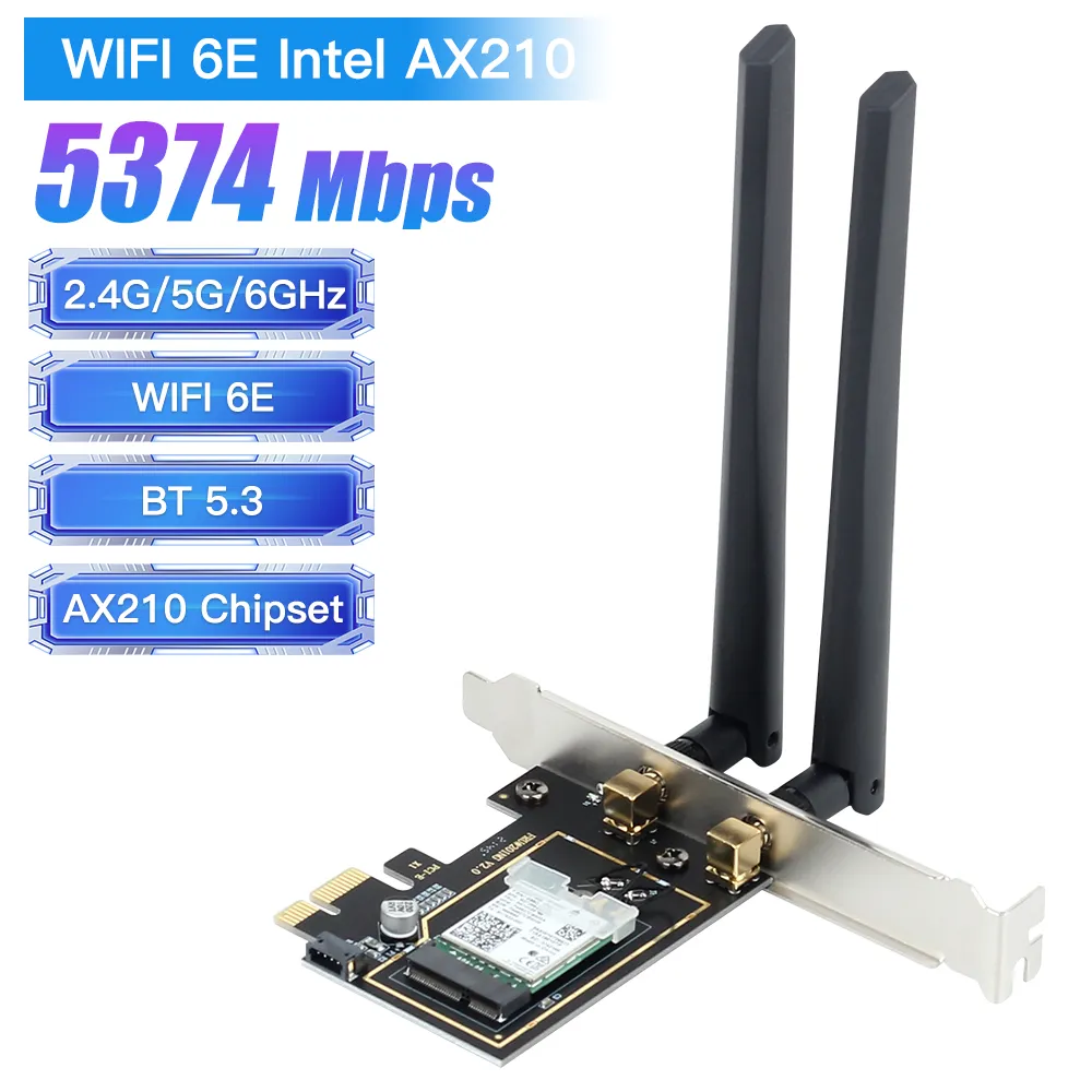 Adattatore Wi-Fi 6E AX210NGW WiFi 6E PCI E Computer Wifi Adapter With ...