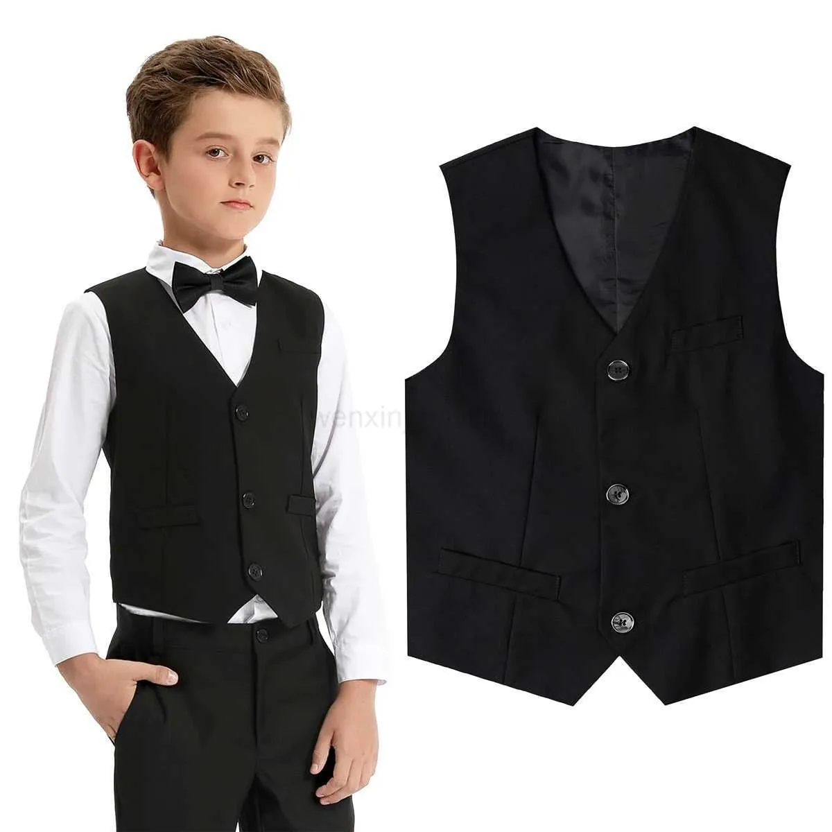 Traje De Vestir Para Niños De Chaleco Negro Blazer Formal De Boda Para  Niños Pequeños, Chalecos De Actuación De Piano, Ropa Marina De Fiesta  Escolar Para Niños De 2,77 € | DHgate, image size:1200x1200