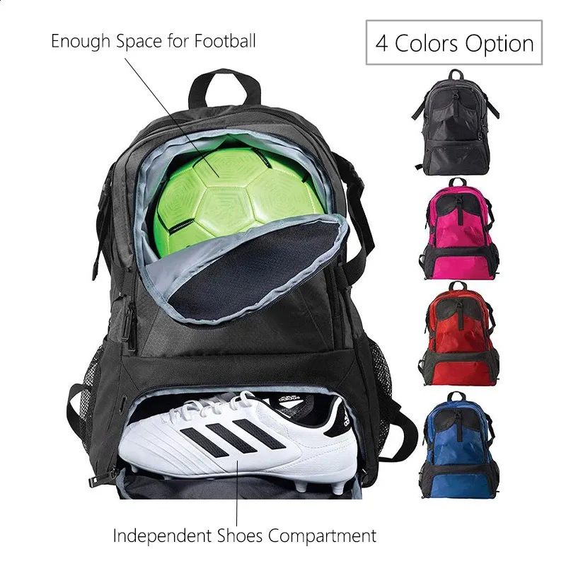 Youth Soccer Bag Sports Backpack With Shoe Compartment For