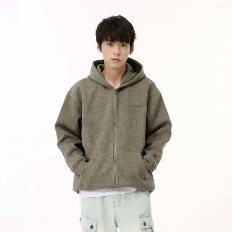 Mens Hoodies Korean Style High Street Solid Color Big Pockets Male Loose Sweatshirt Fashion 2024 Autumn Hooded Coat From Amarylly 44.26 DHgate.Com