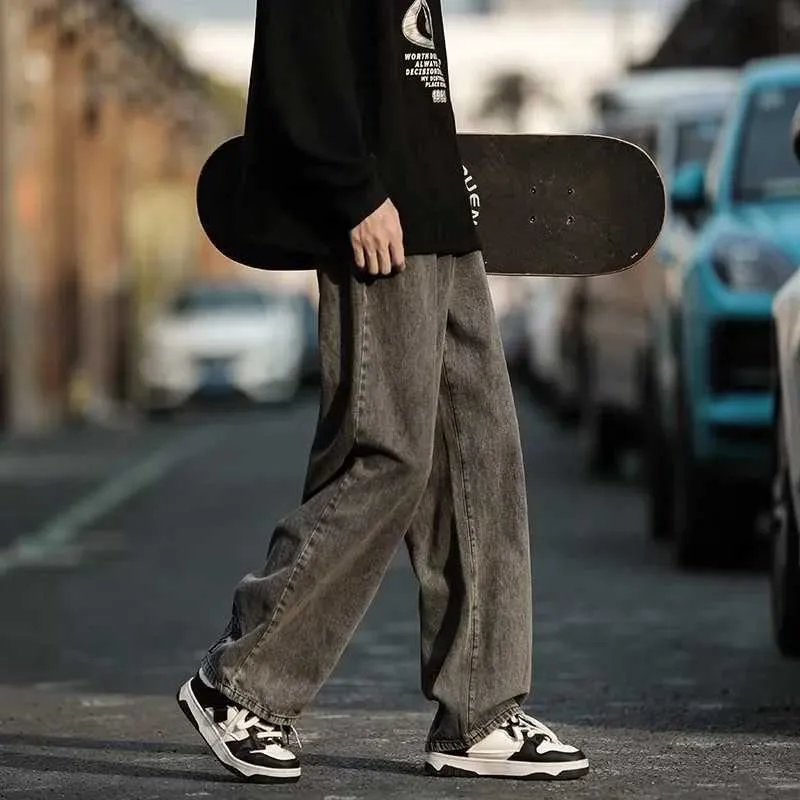 New Design Black Gray Wide Leg Baggy Jeans Men For Men New Design Black Gray Wide Leg Baggy Jeans Men For Men