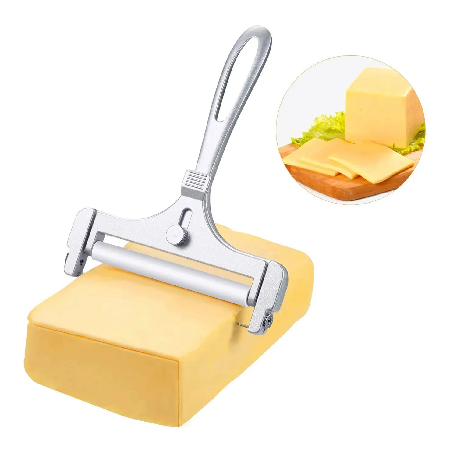 Cheese Clipper Aluminum Cheese Slicer, Adjustable Thickness Cutter for Soft/Semi-Hard ...