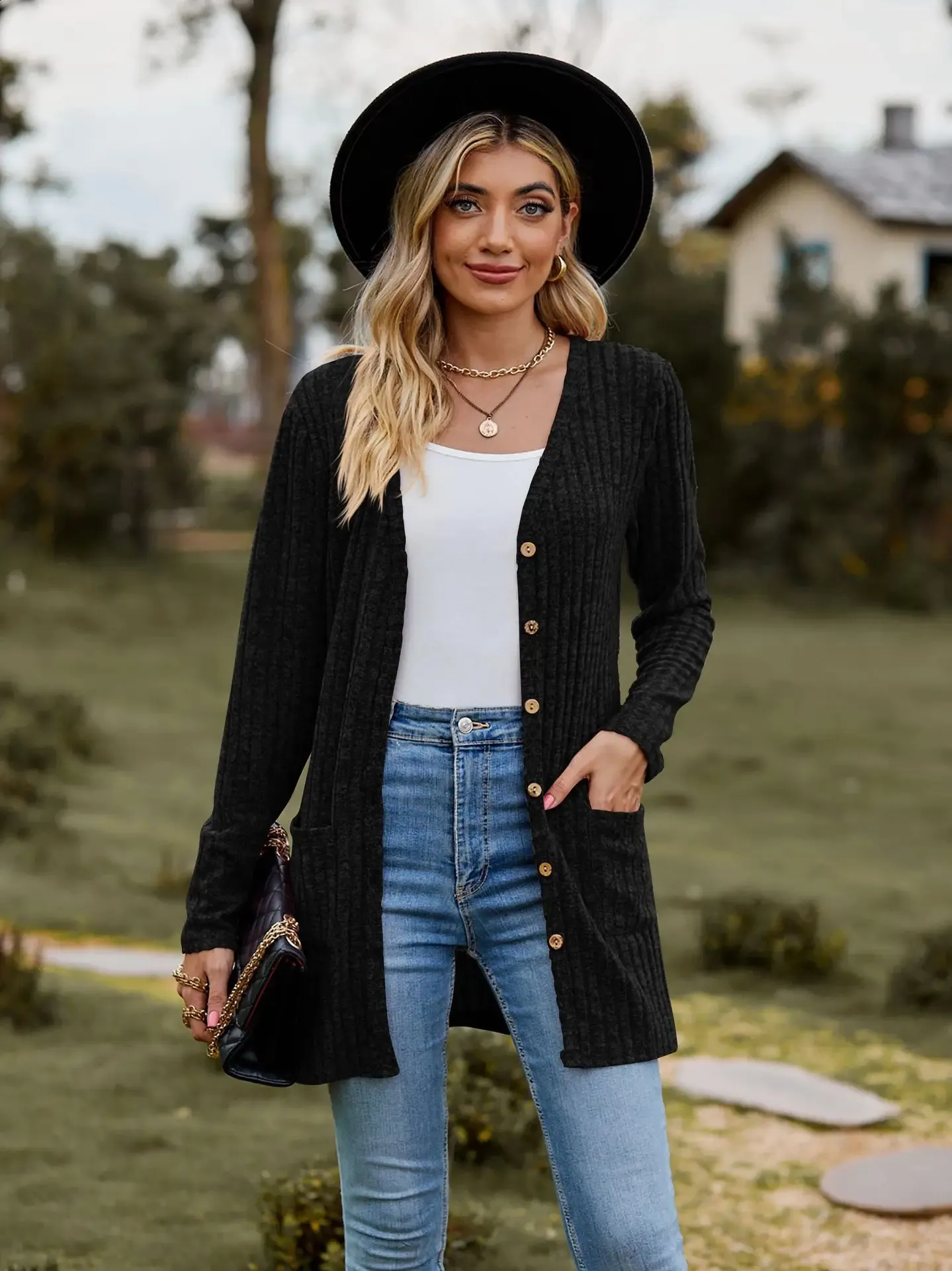 Essentials Women's Soft Cable-Knit Cardigan - Open Front, Longer Length, Perfect For Layering