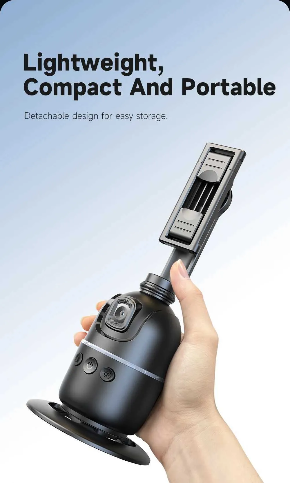 AI Tracking Gimbal Stabilizer Smartphone/CameraDesktop Cell Phone Holder360Rotation Selfie Stick Tripod For Video Photo_voghion.com