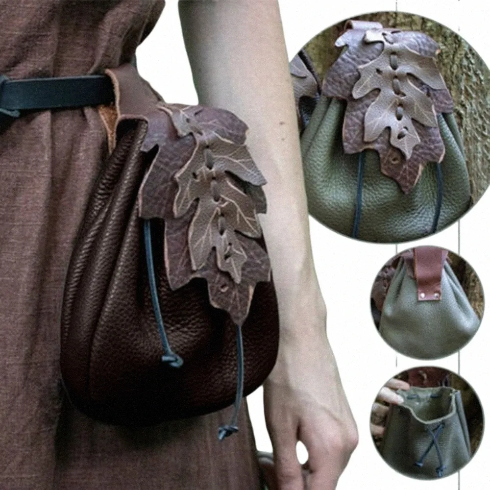 Vintage Leather Belt Pouch Medieval Cosplay Renaissance Faire Festival  Waist Bag