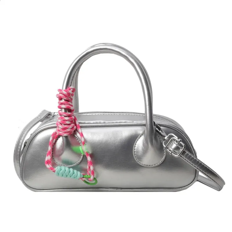 Black Mini Vintage Y2K PU Shoulder Bag with Zipper Closure for