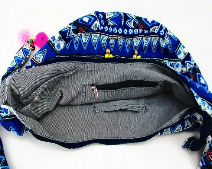 Lovely Creations Hippie Boho Elephant Crossbody Bag – Large Bohemian Sling Purse, Cotton Fabric (18x38x9 Inches)