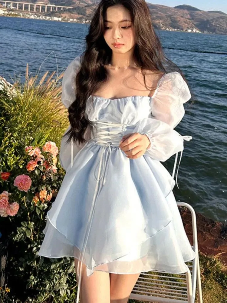 blue dress korean style Korea Avenue main image 1