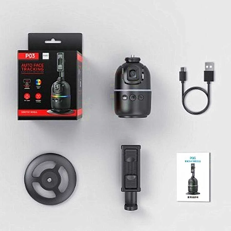 AI Tracking Gimbal Stabilizer Smartphone/CameraDesktop Cell Phone Holder360Rotation Selfie Stick Tripod For Video Photo_voghion.com