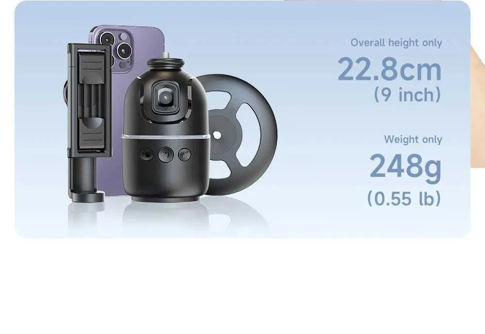 AI Tracking Gimbal Stabilizer Smartphone/CameraDesktop Cell Phone Holder360Rotation Selfie Stick Tripod For Video Photo_voghion.com