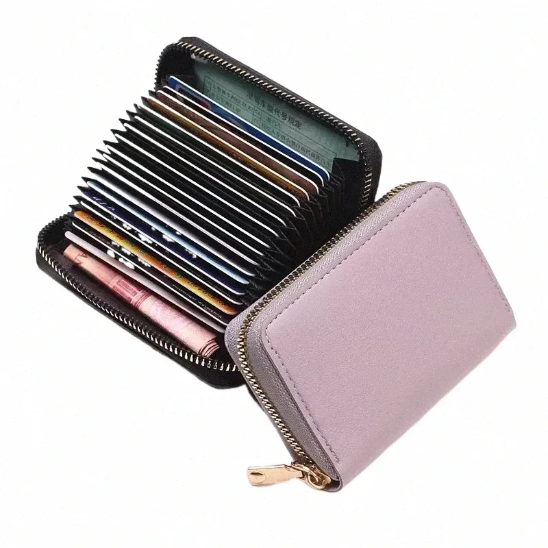 Card Holder Wallet for Women Men Black PU Leather Bank ID Credit Card Holder with 20 Card Slots and Coin Purse