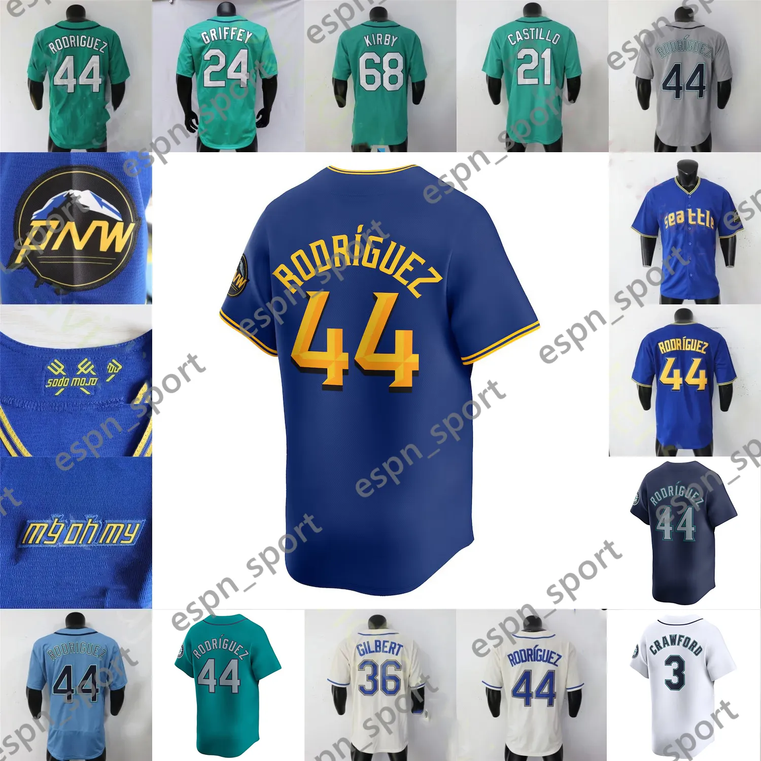 44 Julio Rodriguez 2024 City Connect Baseball Jersey Ken Griffey