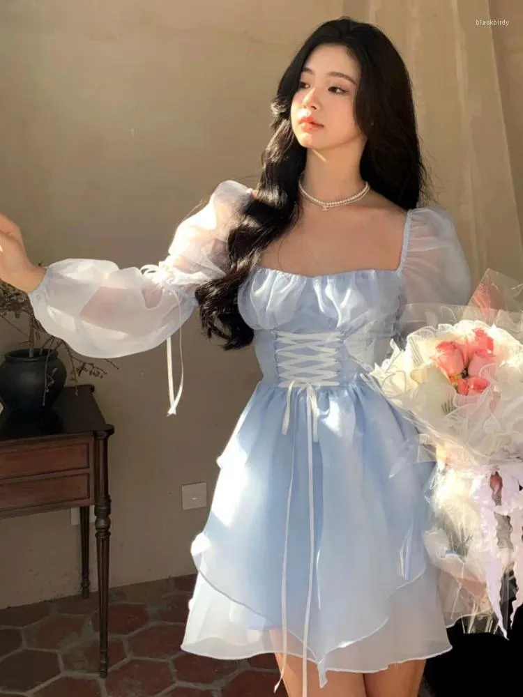 blue dress korean style Amaryllis Dress Baby Blue - US 8 main image 1