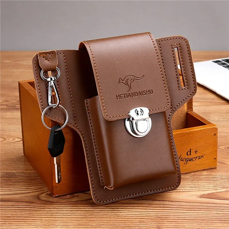 Leather Mobile Phe Bag Set Mens Fanny Pack Key Vertical Summer Mens Work Site Wearing A Belt Around The Waist Bag. 45fY From 8 05 DHgate