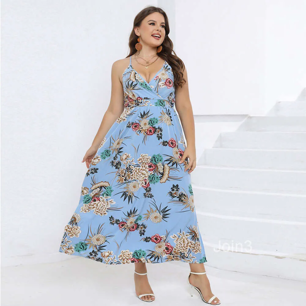 Oversized Suspender Dress Cross Back Printed Long Skirt Plus Size Holiday  Dress For Women From Join3, $18.1 In Bulk | DHgate.Com