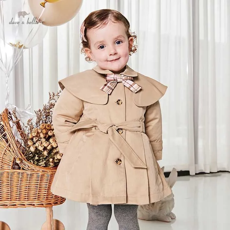 Save Big on Bulk Baby Girl Jacket Dave Bella Khaki Cute Girl Jacket Spring  And Autumn Childrens Clothing Jacket Long Trench Baby Windproof Machine