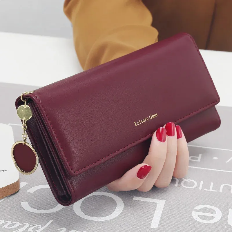 Fashion Women Wallets Letter Long Trifold Wallet Purse Fresh Leather Female Clutch Card Holder Cartera Mujer 240727 From SG 16.53 DHgate