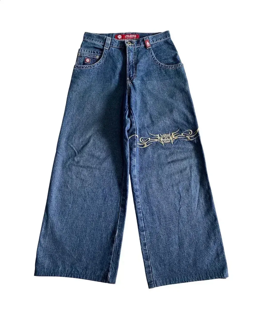 Ethbox Y2K Hip Hop Street Jeans Skull Print Gothic Loose