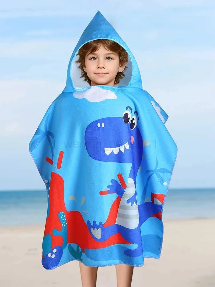 Beach Towel Hooded Bath Poncho Kids Hooded Beach Towel Soft
