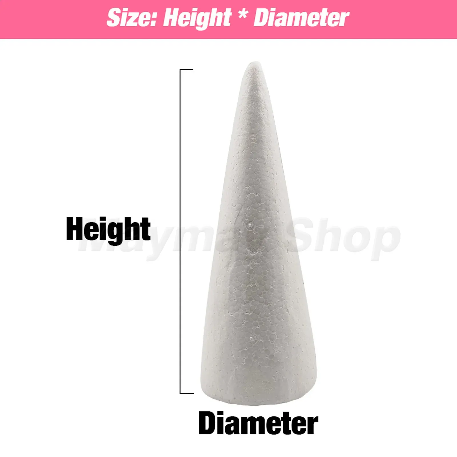 Lot De 10 Cônes En Mousse Polystyrène Blanc - Taille Mixte (6, 10, 20 Cm) Pour Décorations DIY, Noël, Mariage