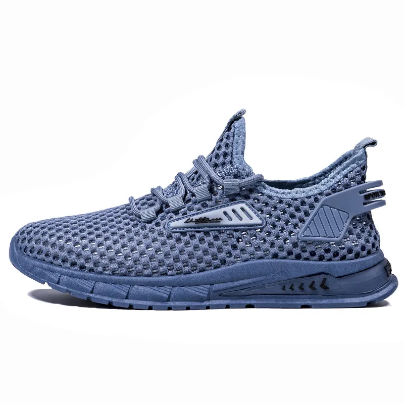 Men Running Shoes Breathable Lace-Up Trainers Grey Black Blue Medium Width  Summer from Dhgate Running Shoes - price 51.56