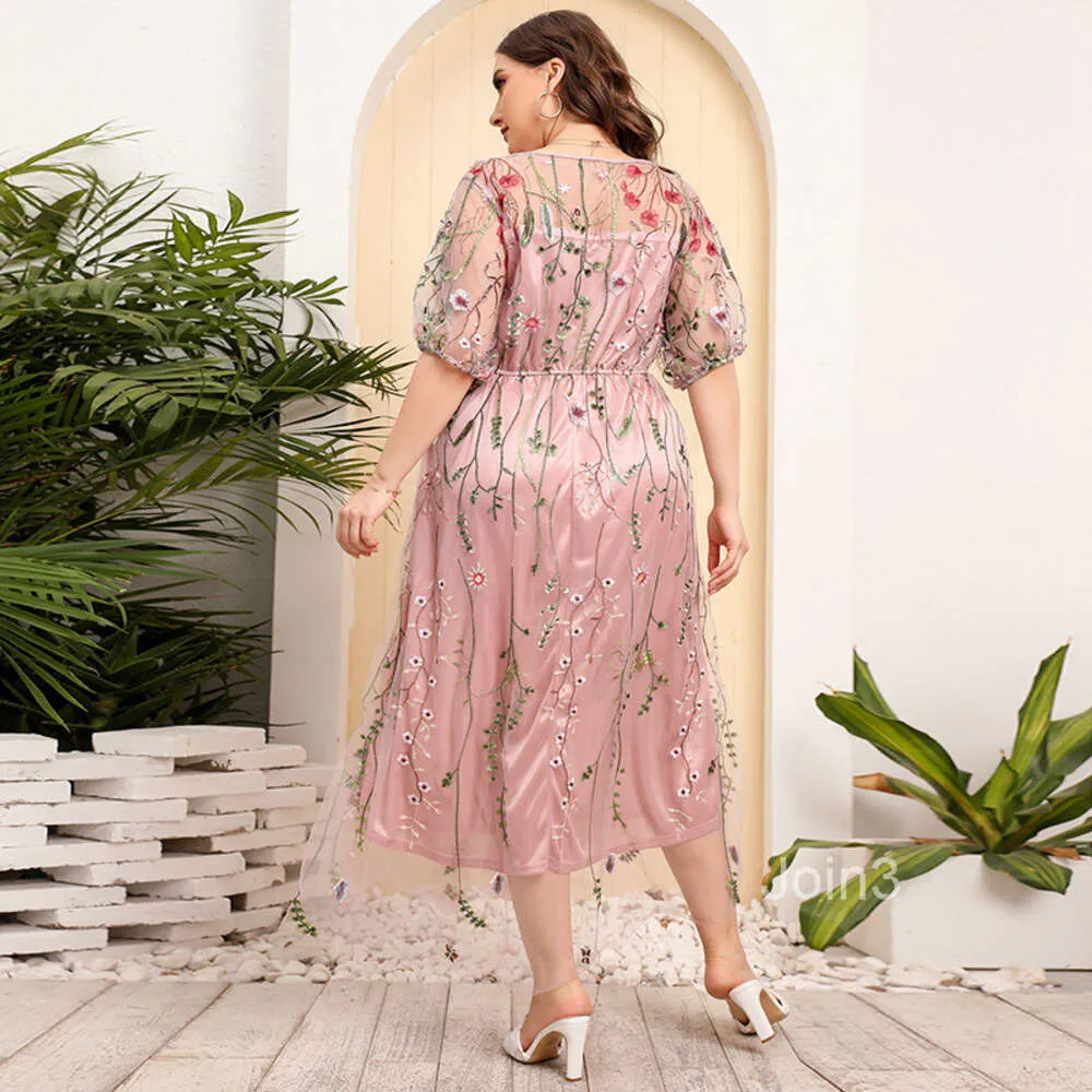 Plus Size Floor-Length Mesh Embroidered Chiffon Banquet Dress with Short Sleeves 1XL from Dhgate Basic & Casual Dresses - price 40.21 Plus Size Floor-Length Mesh Embroidered Chiffon Banquet Dress with Short Sleeves 1XL from Dhgate Basic & Casual Dresses - price 40.21