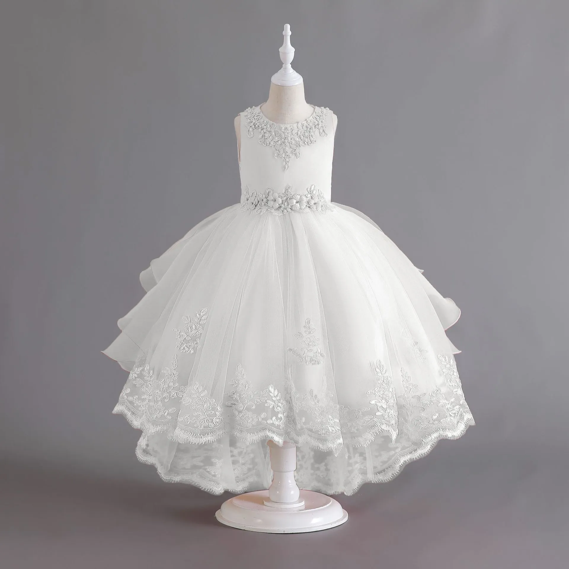 Child Junior Bridesmaid Lace Dress Sleeveless Ball Gown with Asymmetrical  Hem for Girls from Dhgate Flower Girls' Dresses - price 175.46