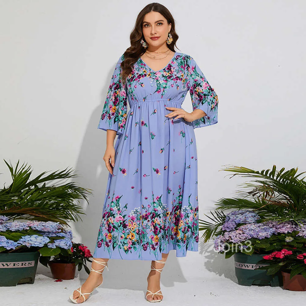 knee length dresses for ladies Plus Size Springtime Double Slit Maxi Dress – 2020AVE main image 1