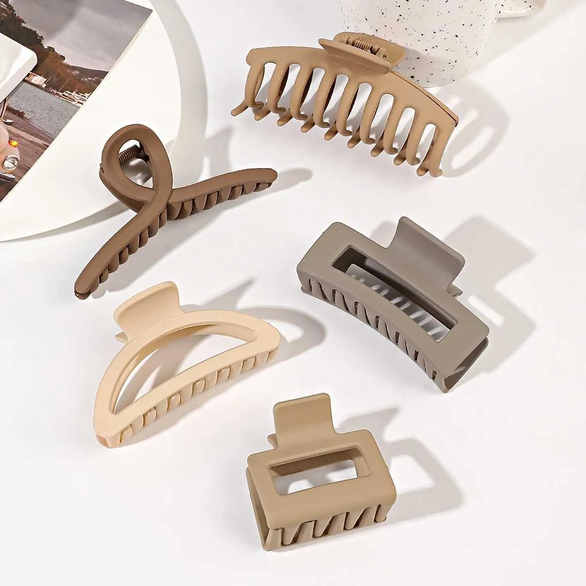 5-Piece Premium Hair Claw Clip Set - Strong Hold for All 